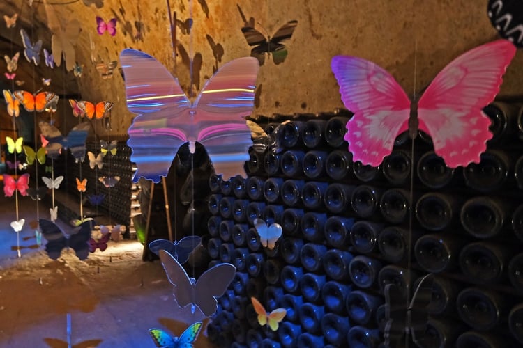 Modern Art Installation in Champagne Pommery's Cellars in Reims, France