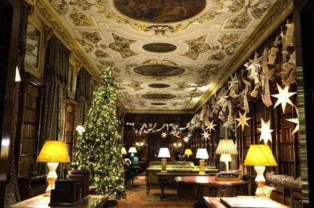 Chatsworth House_Library_Christmas_Derbyshire_England