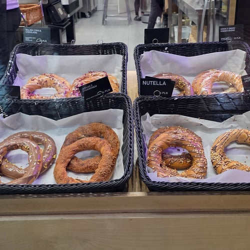 Display of Obwarzanki in Krakow, Poland