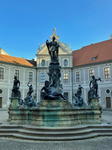 Elaborate Foutnain_Munich Residenz Courtyard