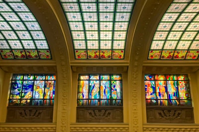 Gellert Bath_Interior Stained Glass_Budapest