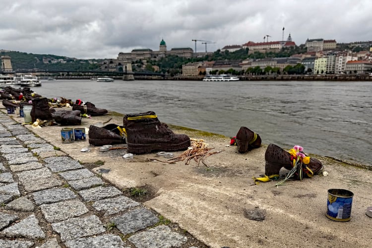Shoes on the Danube Memorial in Budapest, Hungary