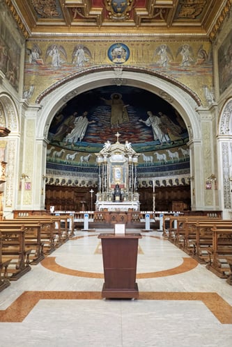 Interior of Santi Cosma e Damiano_Rome