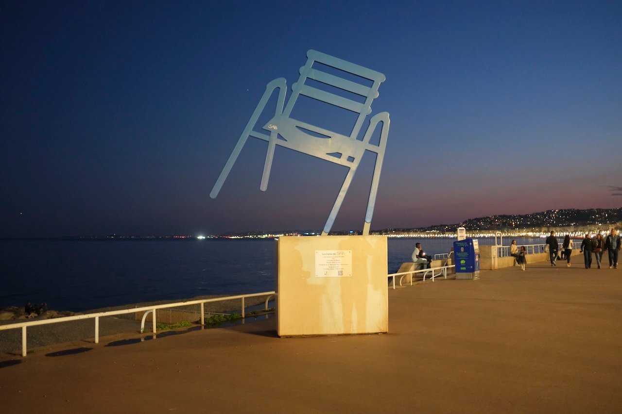 Nice Promenade chair at night Nice Promenade chair at night