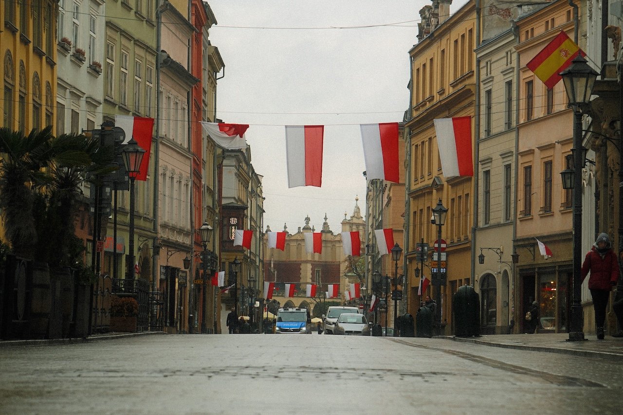 Old Town Krakow_Polish Flags