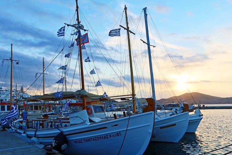 Paros_Sunset_Boats_Naoussa Harbor_2021_Landscape
