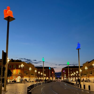 Place Massena_Statues by Jaume Plensa_Nice_Night