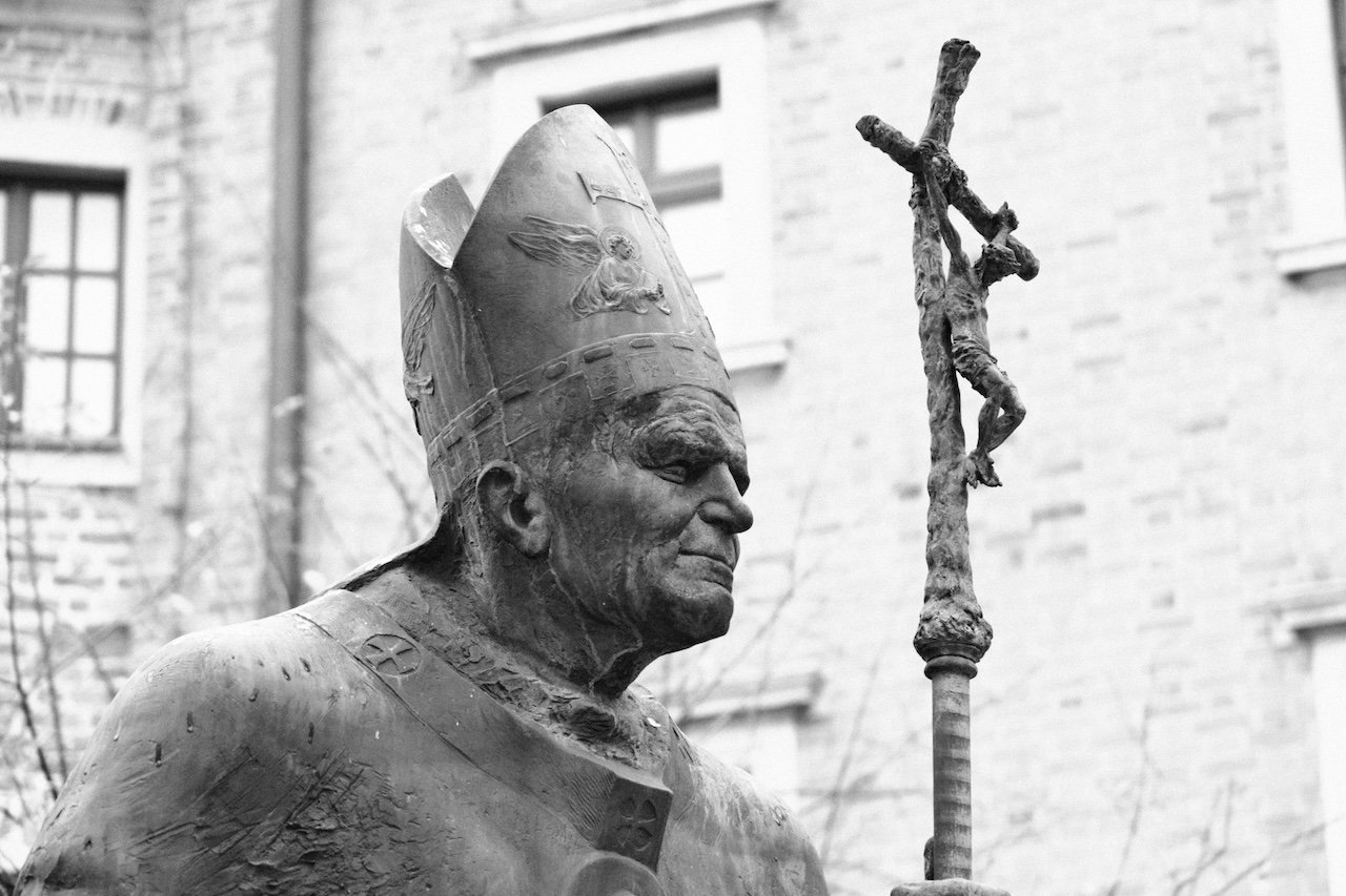 Pope John Paul II_Wawel Cathedral_Black and White_Krakow