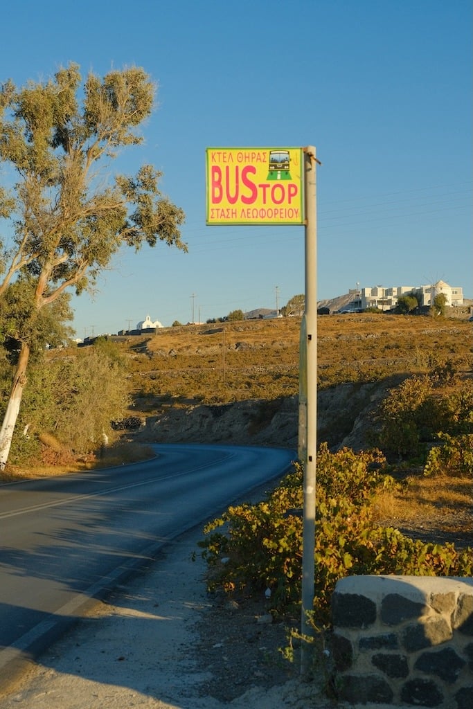 Santorini Bus Stop_Vineyards Santorini Bus Stop_Vineyards