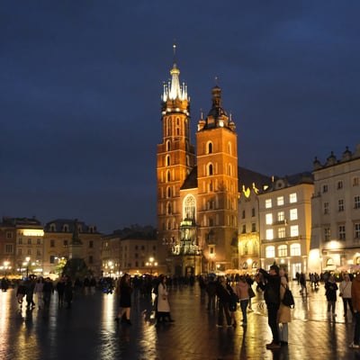 St Marys Basilica_Krakow_Night_5x5