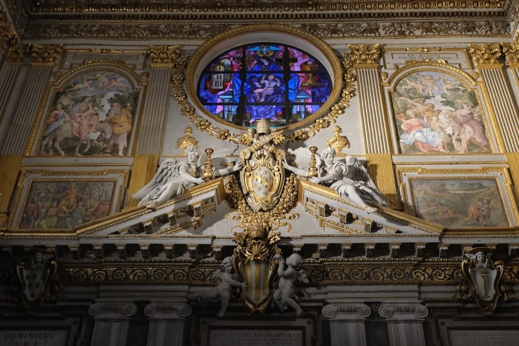 Interior Details at the Papal Basilica of Santa Maria Maggiore in Rome, Italy