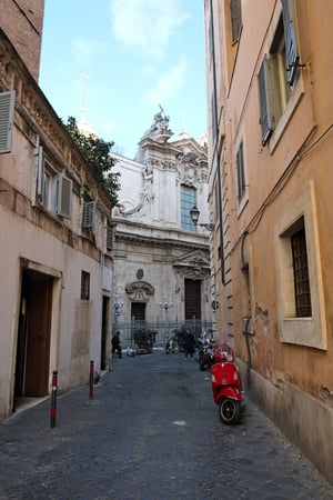 Street in Centro Storico_Rome_Red Vespa