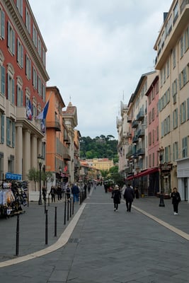 Street in Vieux Nice_Castle Hill in Background_Portrait