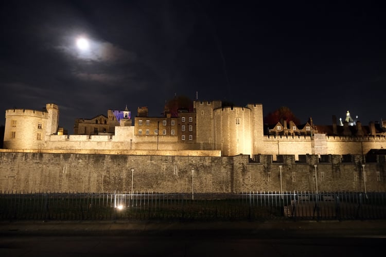 View of the Tower of London & Moat at Night