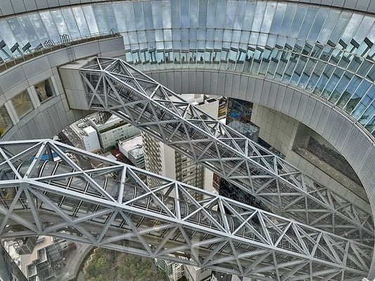 Umeda Sky Building_Glass-Enclosed Elevators_Osaka