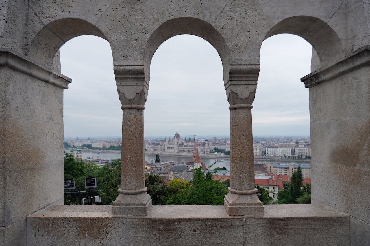 View from Fishermans Bastion_Lower Terrace_Budapest_Danube River_2025