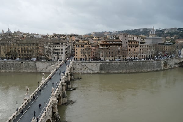 View of Tiber River and Centro Storico from Castel SantAngelo_Rome