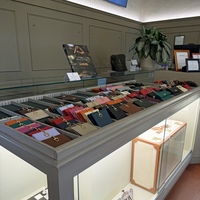 Wallet display at Scuola del Cuoio in Florence