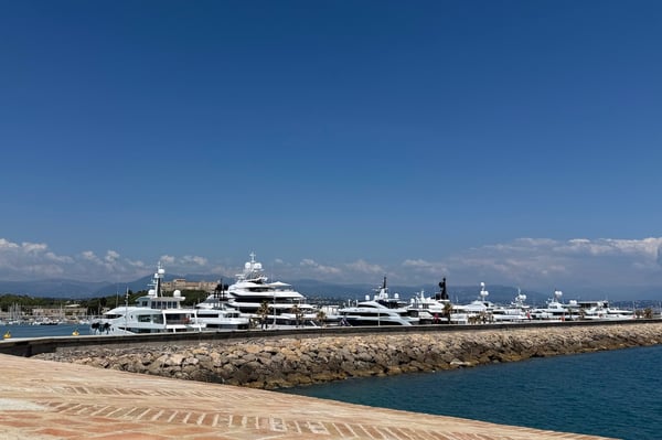 Yachts Docked in Billionaires Quay_Port Vauban_Antibes