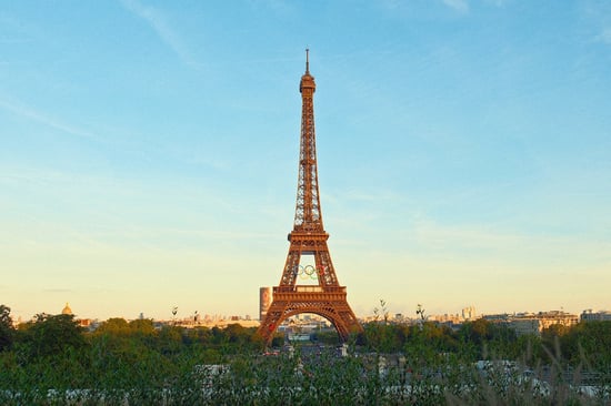Eiffel Tower_Olympic Rings_Paris_Sunset_Landscape